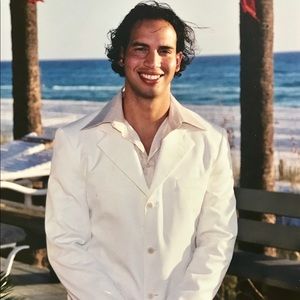 Zara men’s off white linen look suit